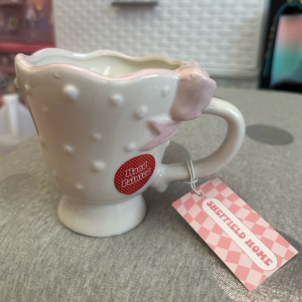 Sheffield Home Pink Bow Side Handle Mug